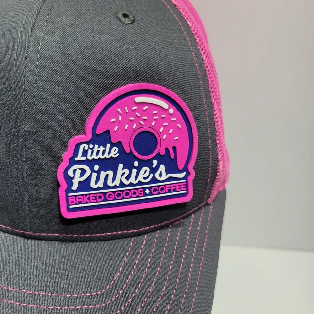 Little Pinkies Baked Goods Coffee Richardson Trucker Hat Cap Womens Pink Black